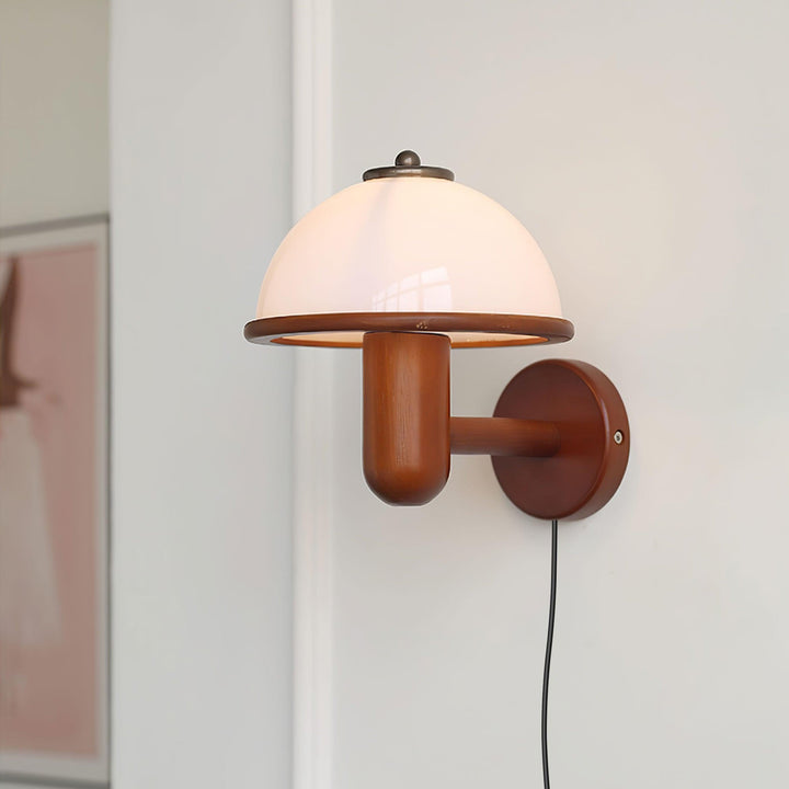 Lampe murale en bois Champignon