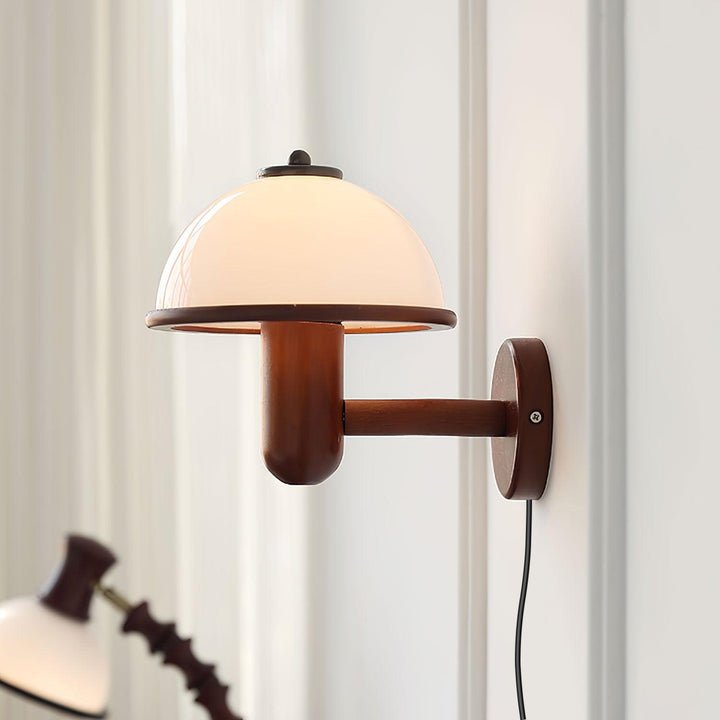 Lampe murale en bois Champignon