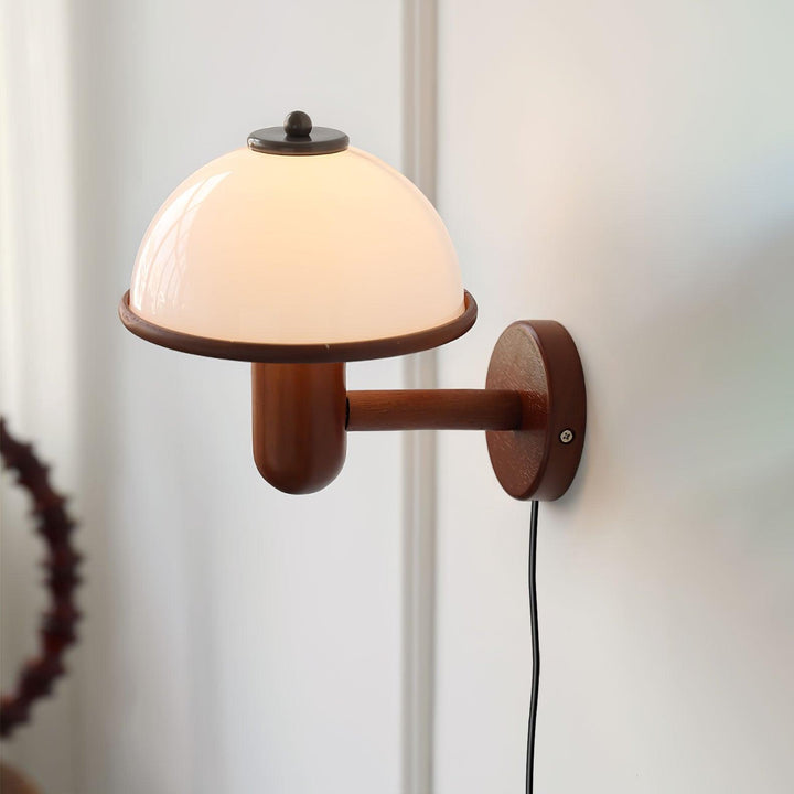 Lampe murale en bois Champignon