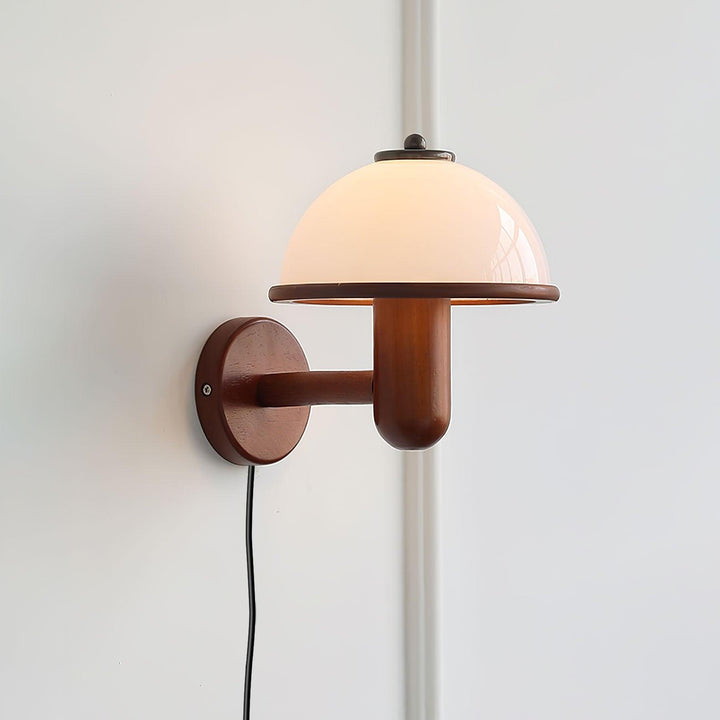 Lampe murale en bois Champignon