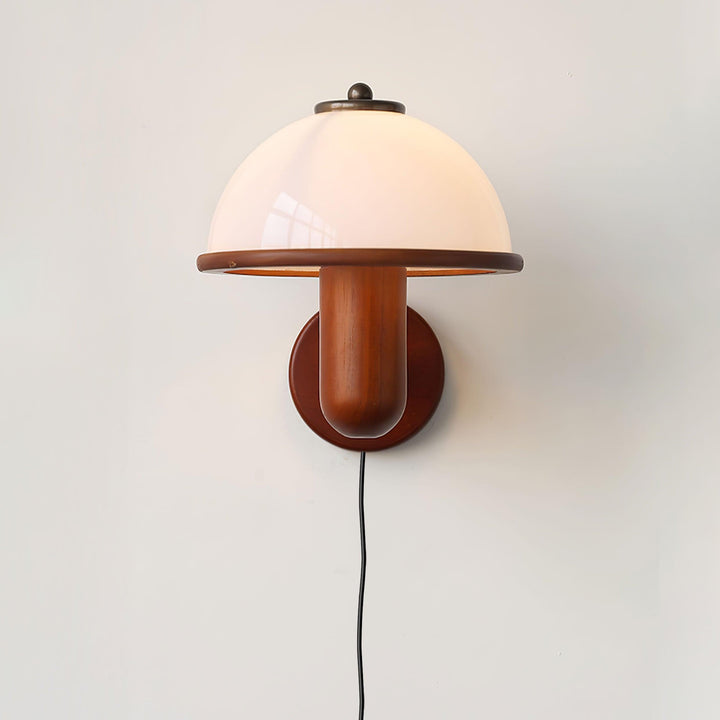 Lampe murale en bois Champignon