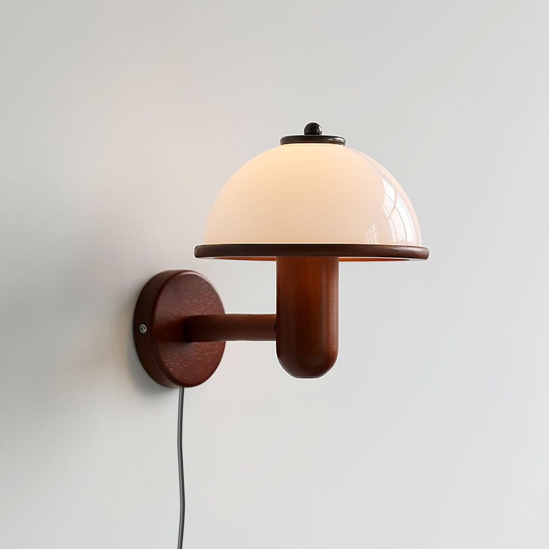 Lampe murale en bois Champignon