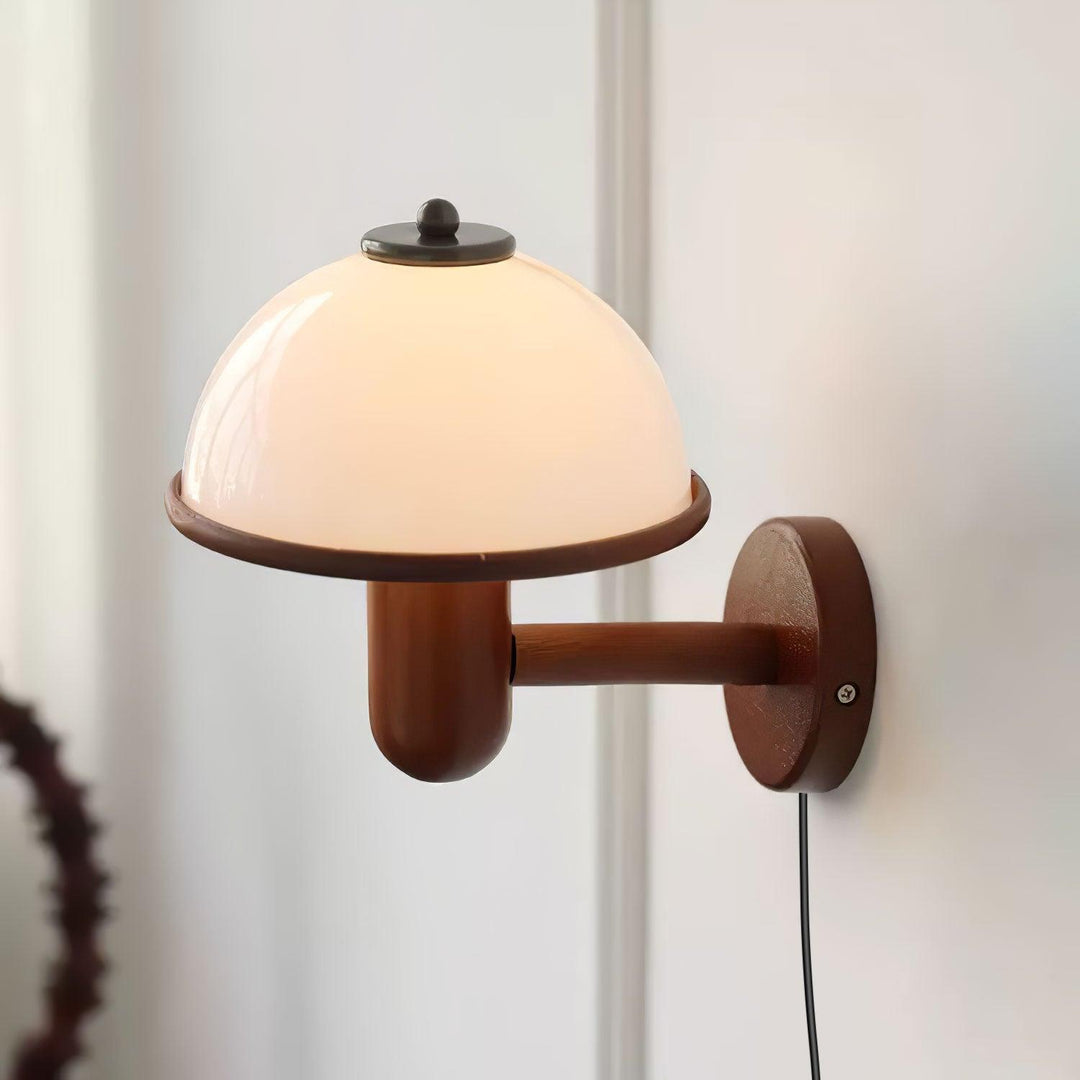 Lampe murale en bois Champignon