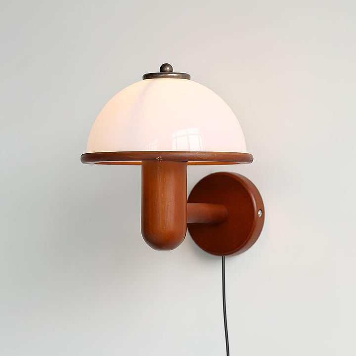 Lampe murale en bois Champignon