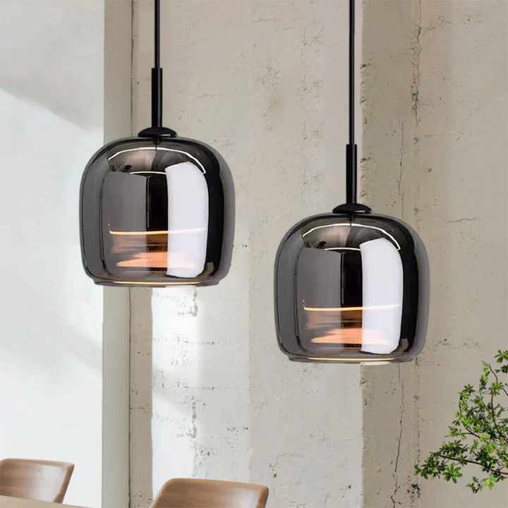 Suspension en verre noir scandinave