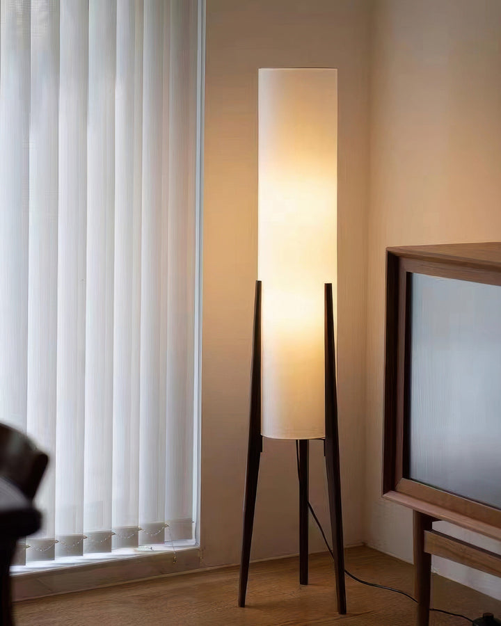 Lampe sur pied en noyer Lampe d'art en bois massif