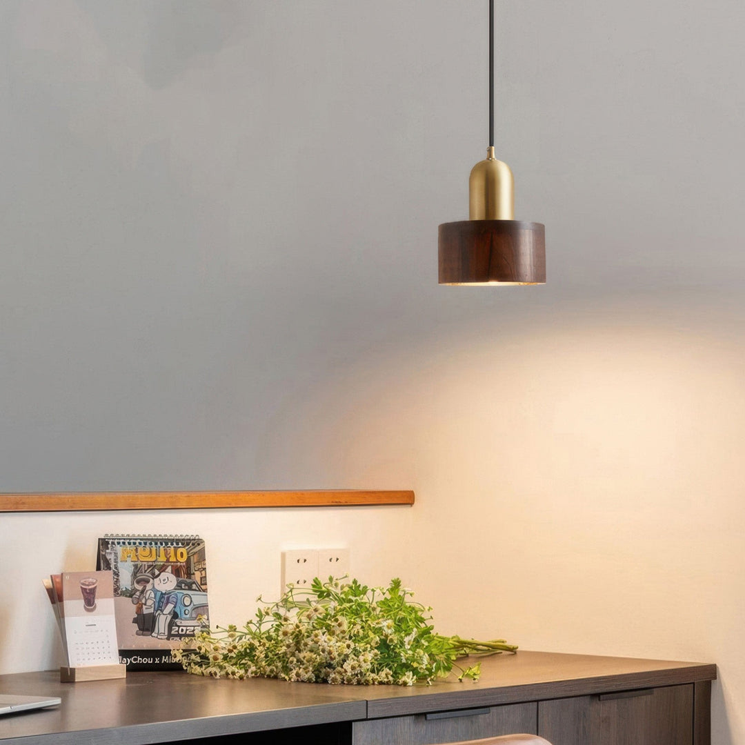 Lampe Suspendue Cylindrique Style Japonais