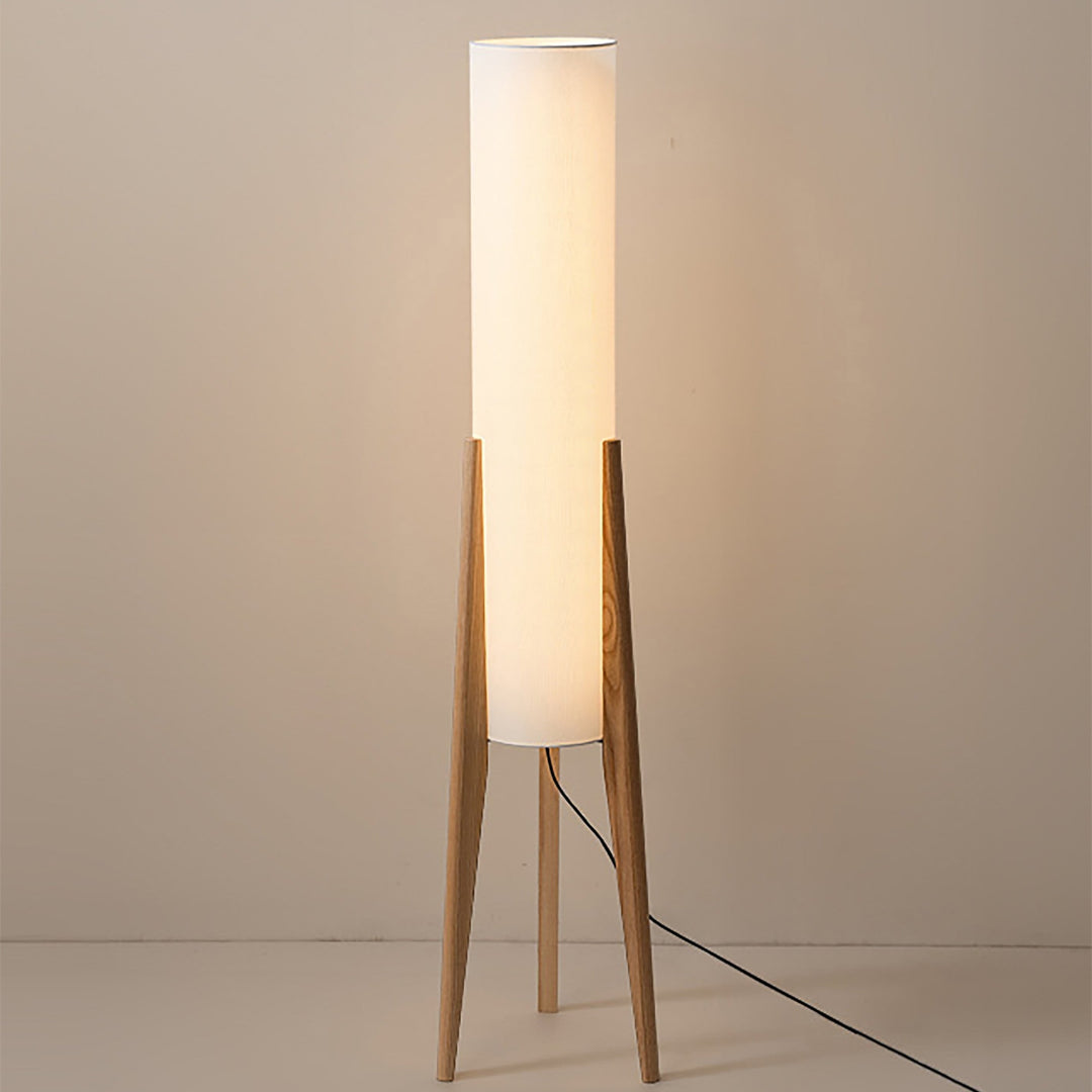 Lampe sur pied en noyer Lampe d'art en bois massif