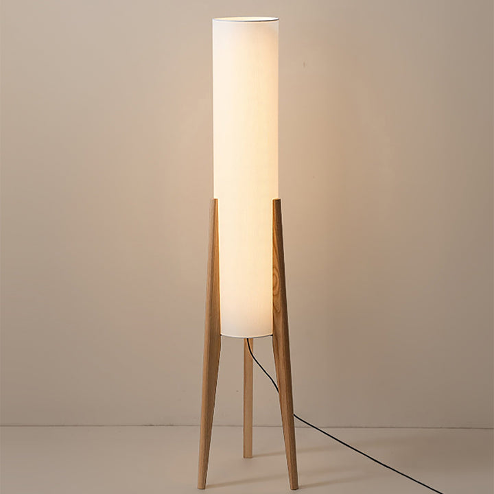 Lampe sur pied en noyer Lampe d'art en bois massif