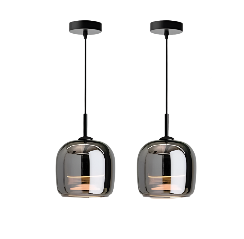 Suspension en verre noir scandinave
