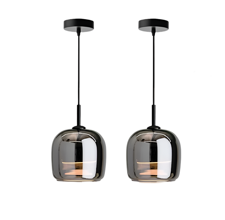 Suspension en verre noir scandinave