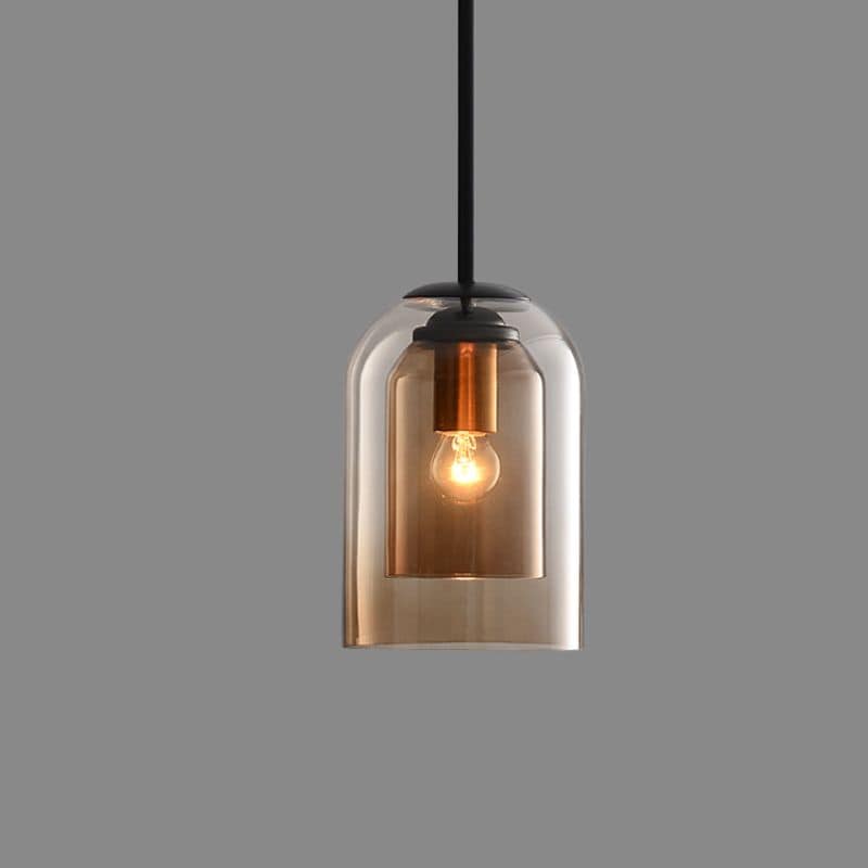 Lampes suspendues Mica Mid-Century avec verre double