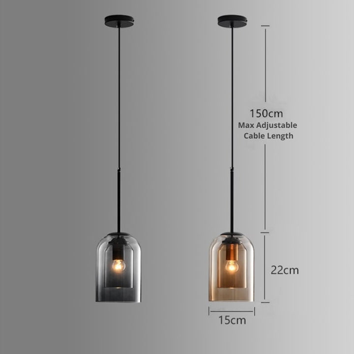Lampes suspendues Mica Mid-Century avec verre double