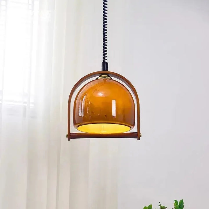 Lampes suspendues en bois Bauhaus vintage