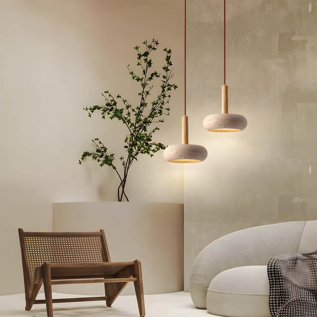 Lampe suspendue en style Wabi Sabi