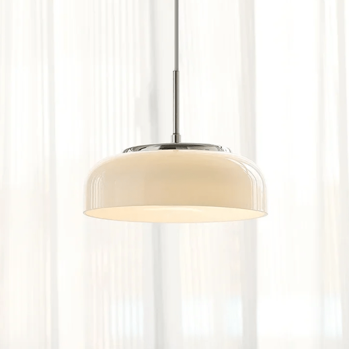 Suspension Bauhaus chrome blanc