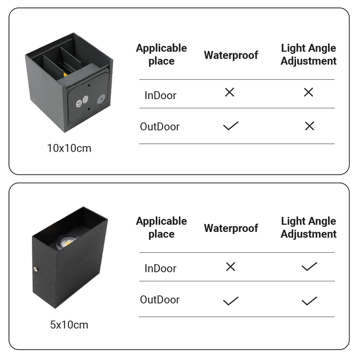 Moderne Applique Murale LED Étanche en Aluminium pour Intérieur et Extérieur