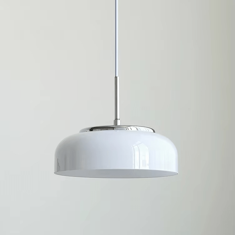 Suspension Bauhaus chrome blanc