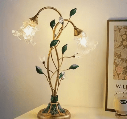 Nouvelle Lampe de Table Fleurie Française