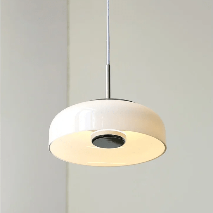 Suspension Bauhaus chrome blanc