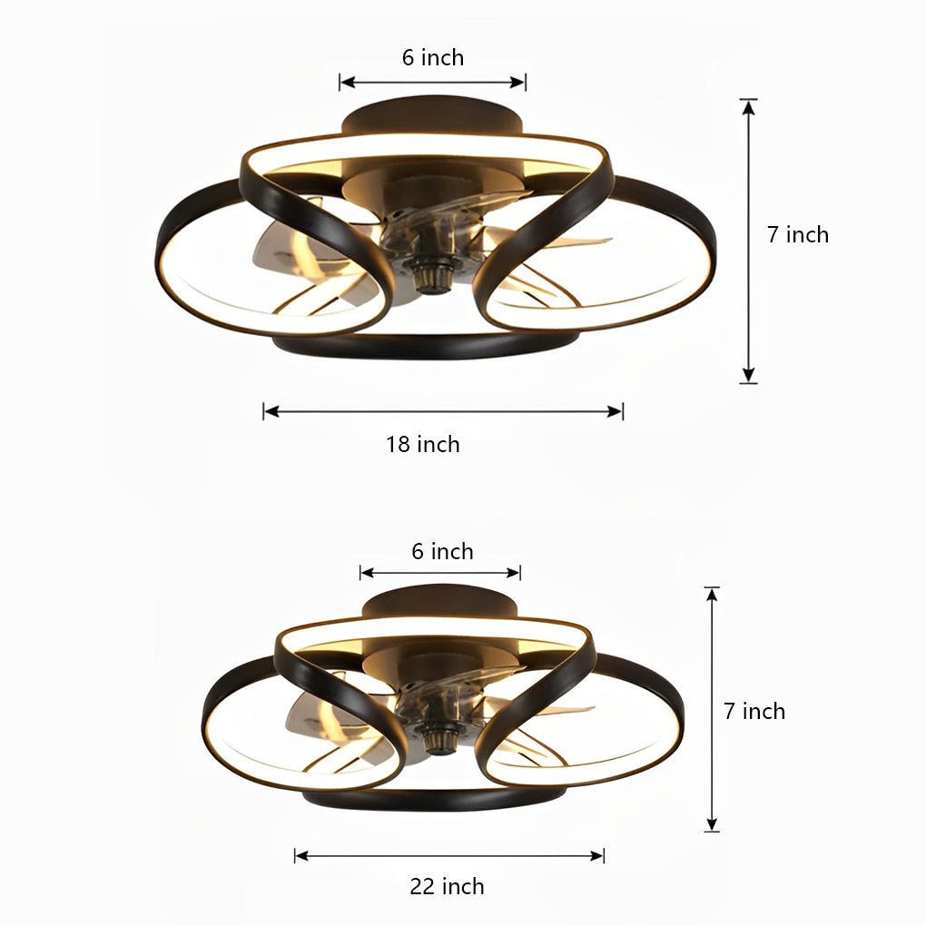 Ventilateur de plafond encastré moderne Bloem LED avec télécommande
