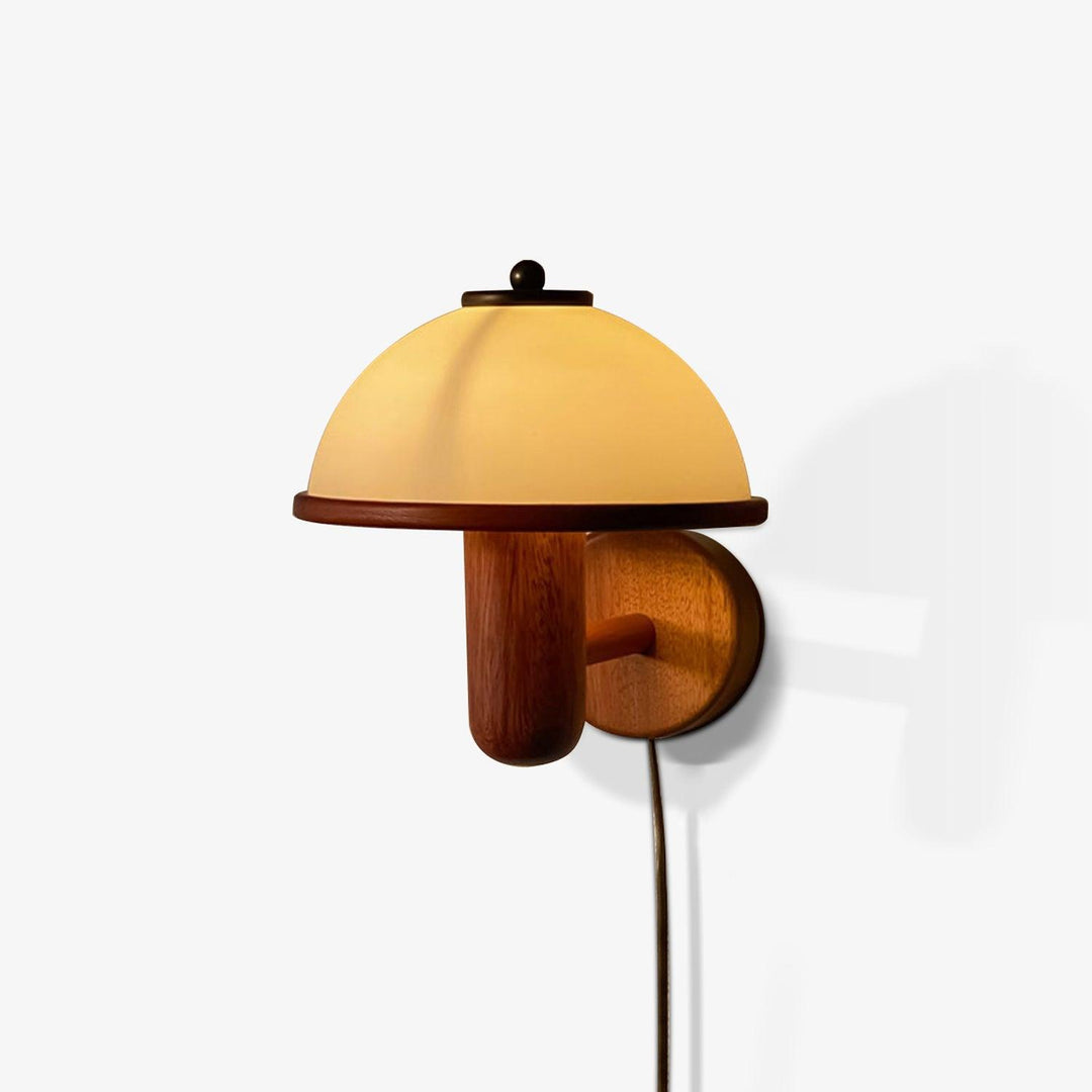 Lampe murale en bois Champignon