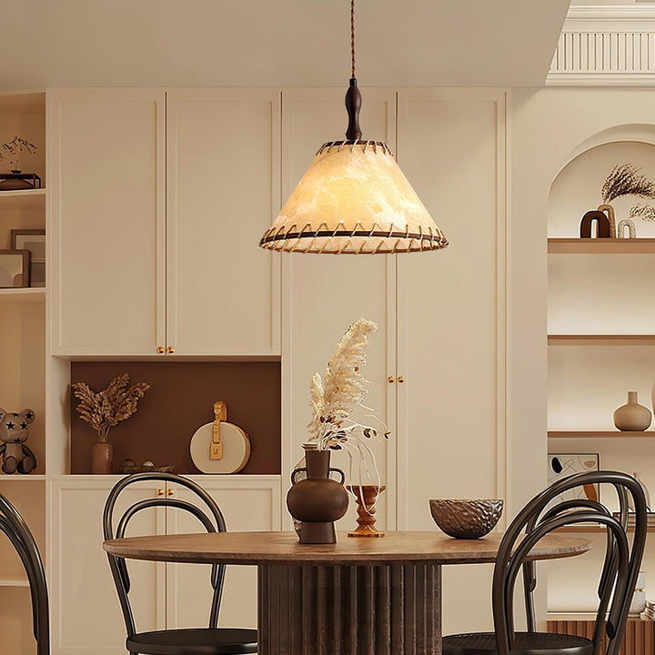 Suspension en bois et tissu