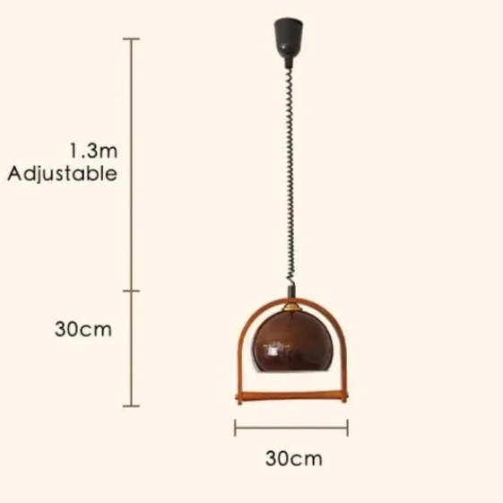 Lampes suspendues en bois Bauhaus vintage