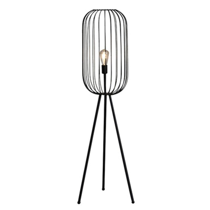 Lampe sur pied à cage rayée