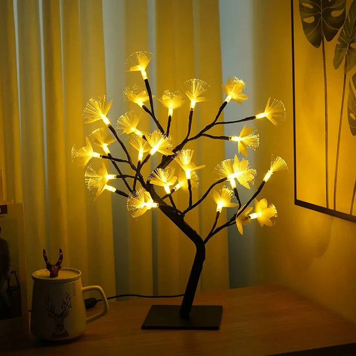 Lumière de l'arbre à fleurs en fibre optique bouleau blanc