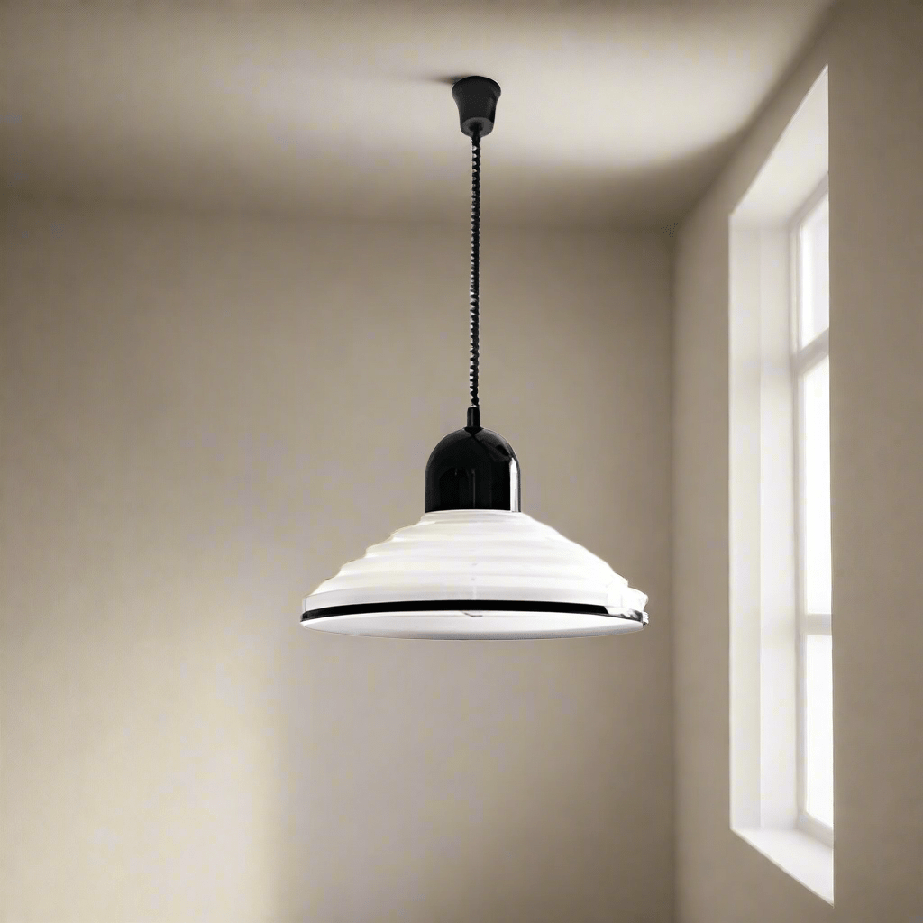 Lampe suspendue en verre crème français