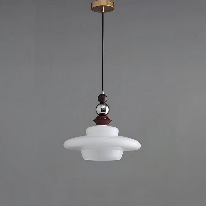 Suspension de salle à manger en verre beige de style médiéval