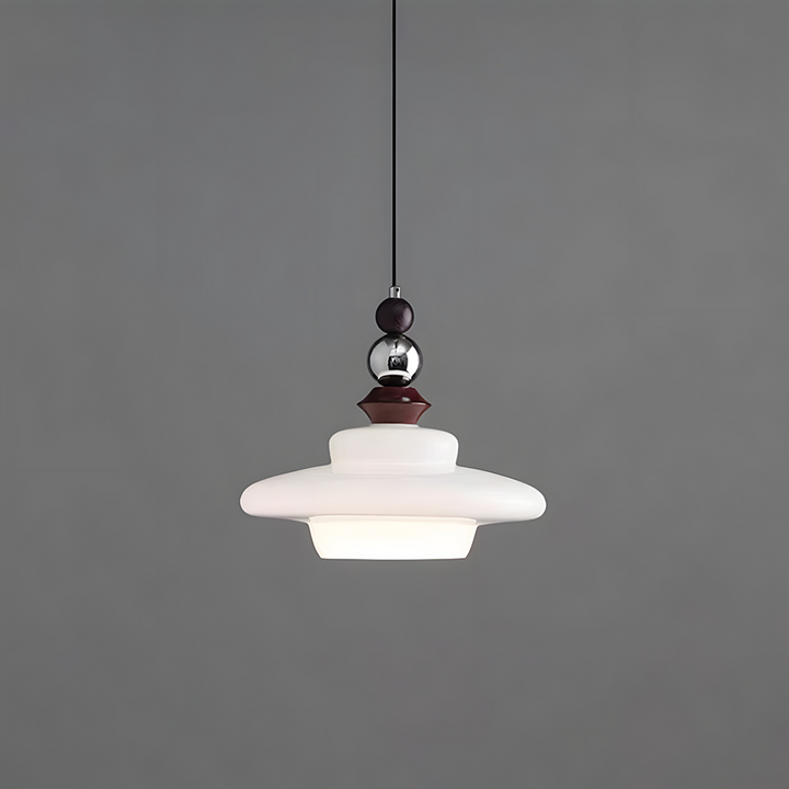 Suspension de salle à manger en verre beige de style médiéval