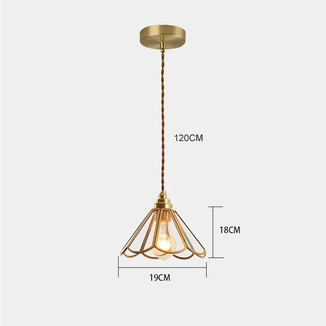 Lampe suspendue en vitrail