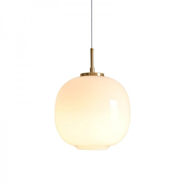 Lampe Suspendue Radihous en Verre Opale Scandinave Moderne