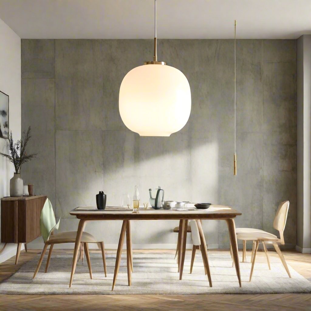 Lampe Suspendue Radihous en Verre Opale Scandinave Moderne