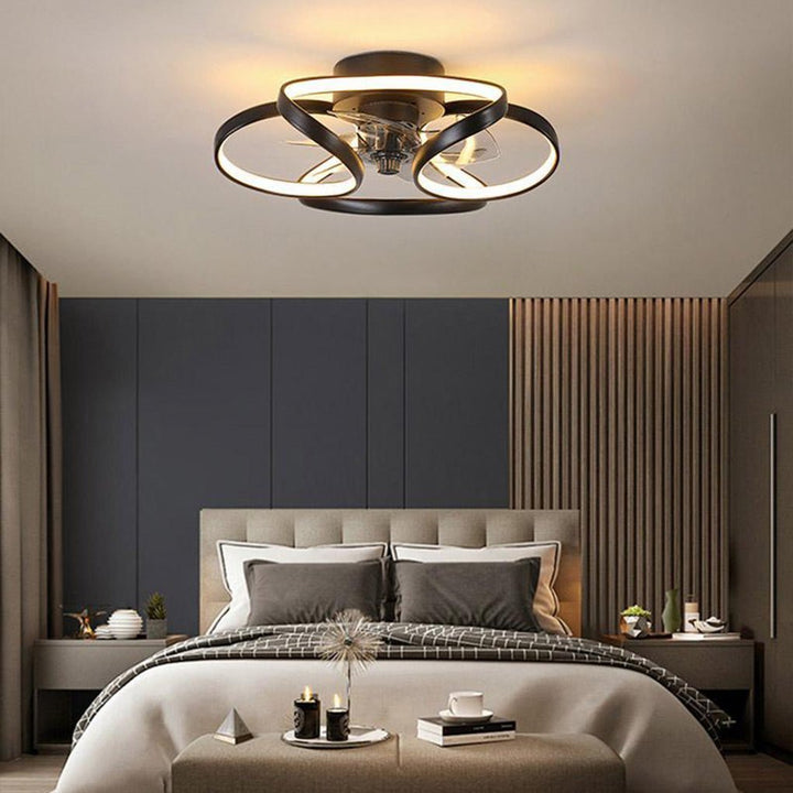 Ventilateur de plafond encastré moderne Bloem LED avec télécommande