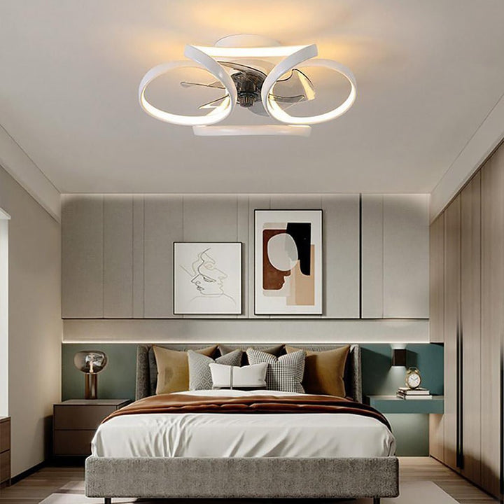 Ventilateur de plafond encastré moderne Bloem LED avec télécommande