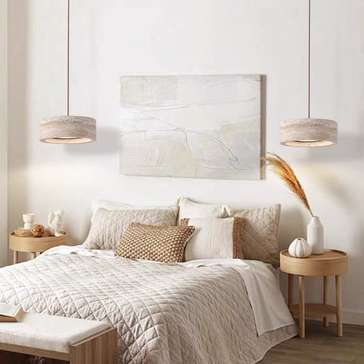 Lampe suspendue LED en pierre