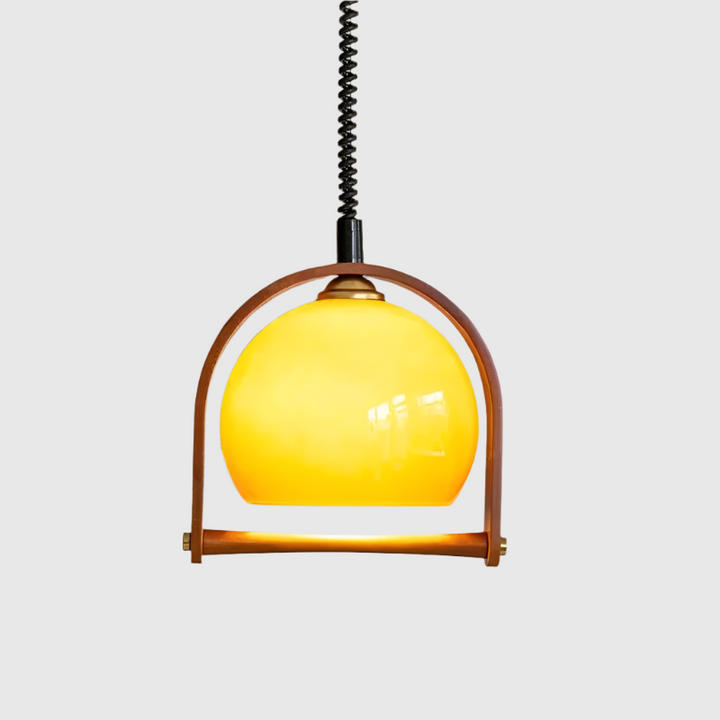 Lampes suspendues en bois Bauhaus vintage