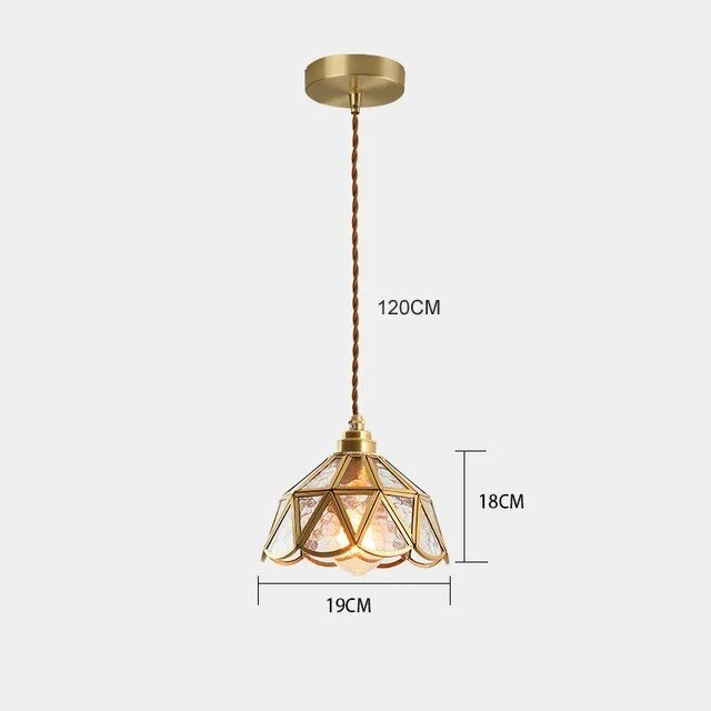 Lampe suspendue en vitrail